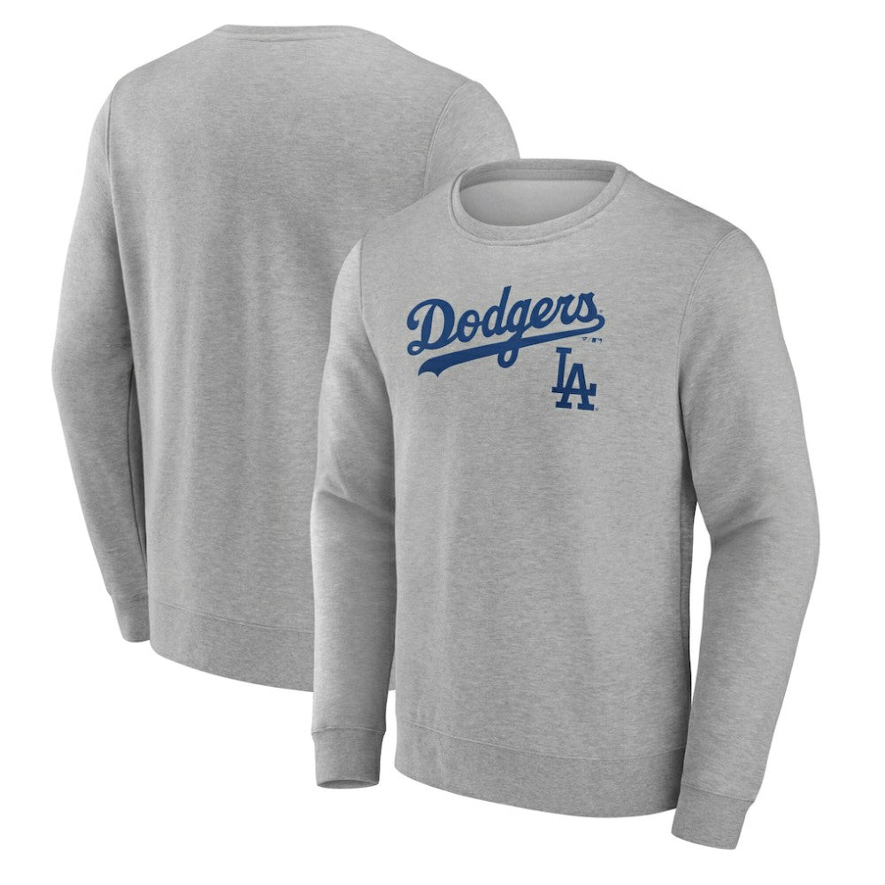 Los Angeles Dodgers Team Lockup Sweatshirt - Gray - MLB Lifestyle