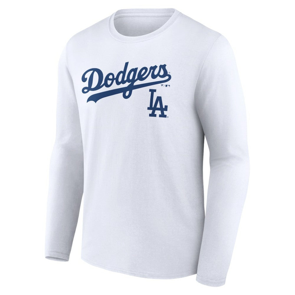 Los Angeles Dodgers Team Lockup Long Sleeve T-Shirt - White - MLB Online