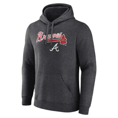 Atlanta Braves Team Lockup Hoodie - Charcoal - MLB Lifestyle
