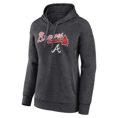 Atlanta Braves Women's Team Lockup Hoodie - Charcoal - MLB Discount