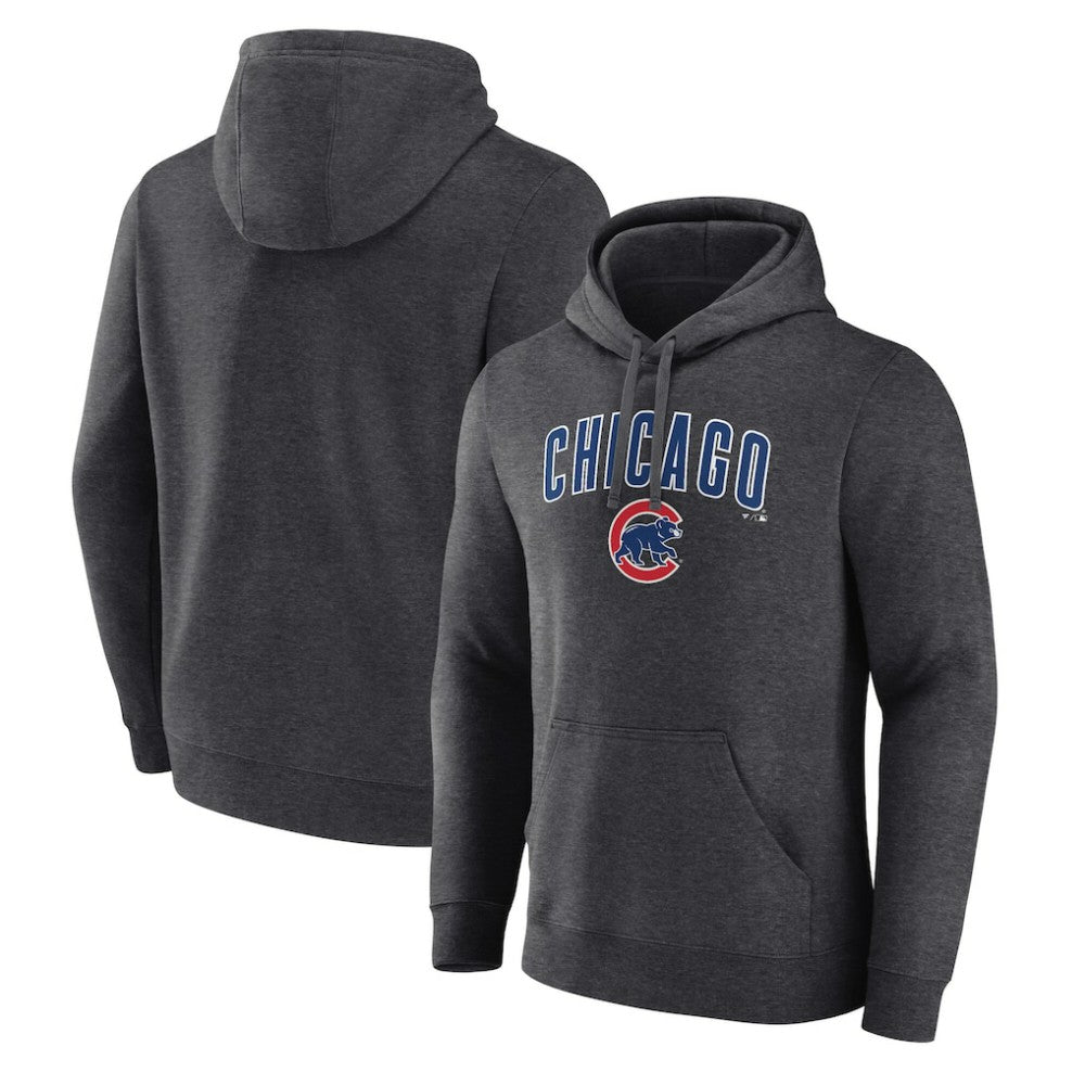 Chicago Cubs Team Lockup Hoodie - Charcoal - MLB Lifestyle
