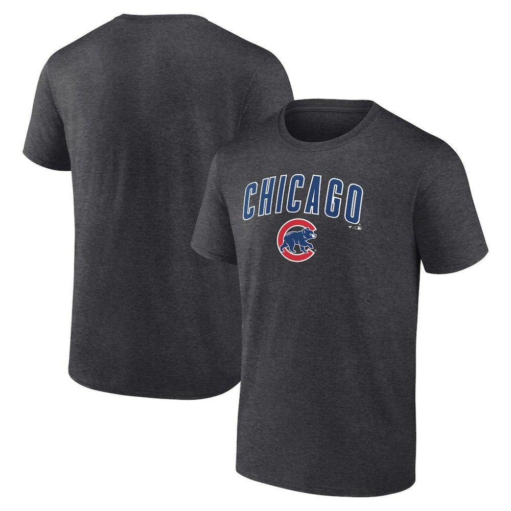 Chicago Cubs Team Lockup T-Shirt - Charcoal - MLB Discount
