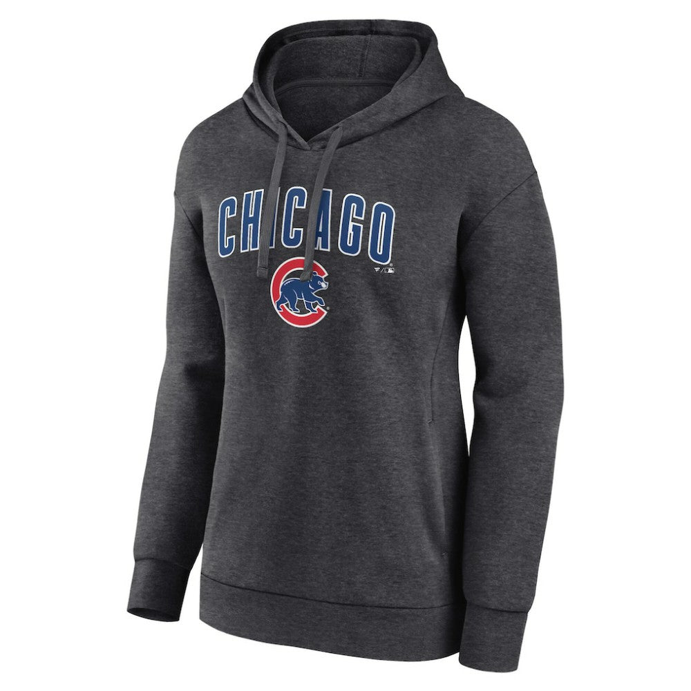 Chicago Cubs Women's Team Lockup Hoodie - Charcoal - MLB Lifestyle