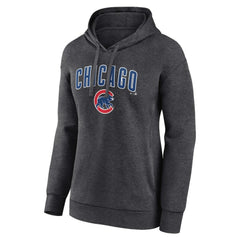 Chicago Cubs Women's Team Lockup Hoodie - Charcoal - MLB Lifestyle