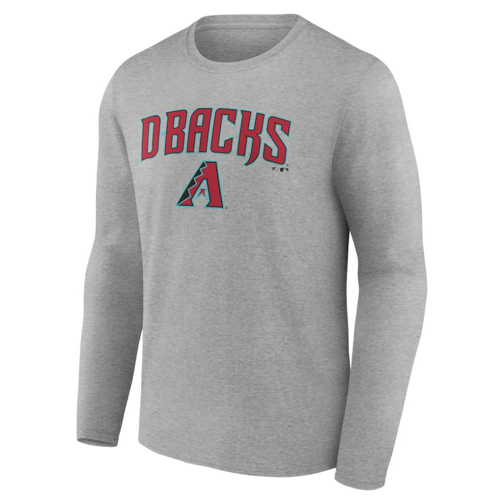 Arizona Diamondbacks Team Lockup Long Sleeve T-Shirt - Gray - MLB Lifestyle