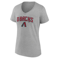 Arizona Diamondbacks Women's Team Lockup V-Neck T-Shirt - Gray - MLB Online