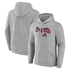 Atlanta Braves Team Lockup Hoodie - Gray - MLB Online