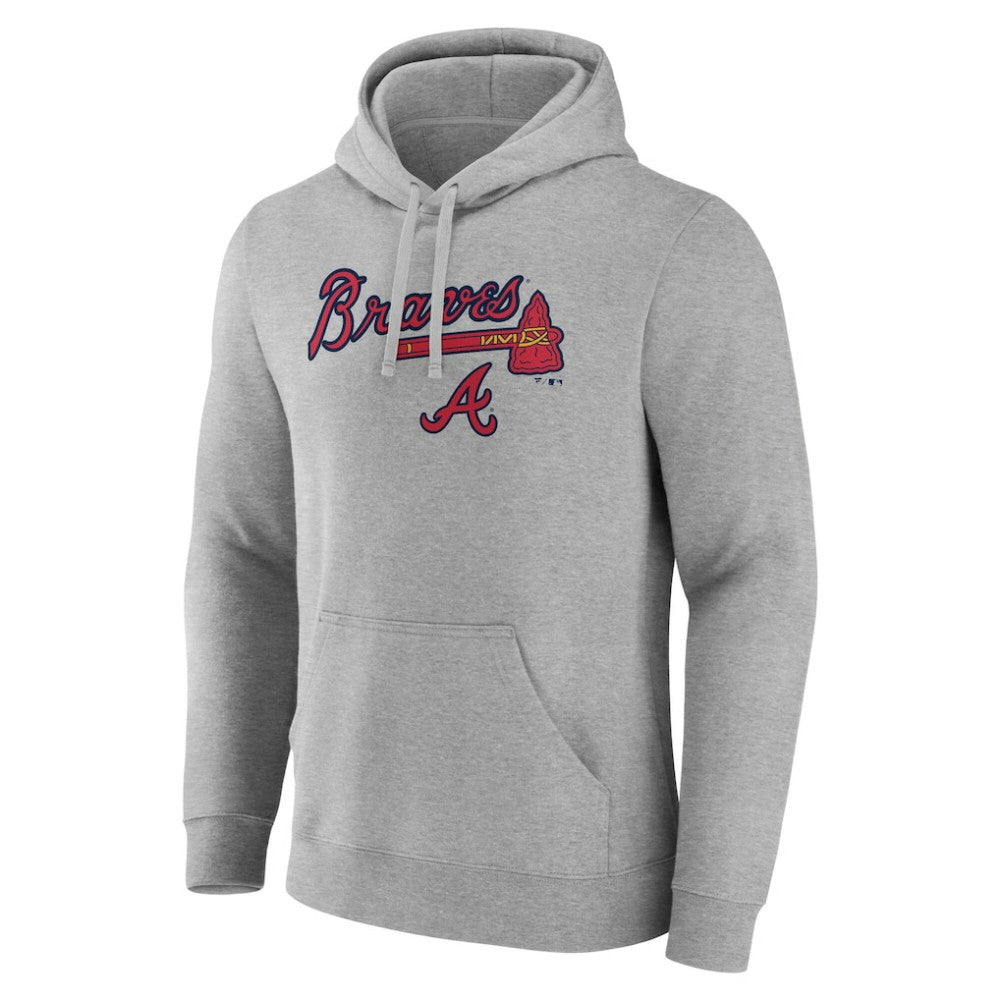 Atlanta Braves Team Lockup Hoodie - Gray - MLB Online