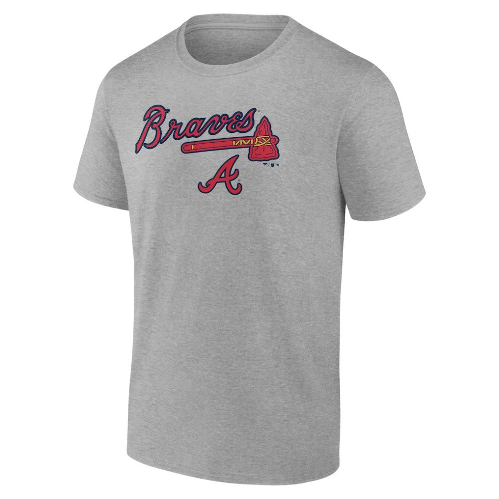 Atlanta Braves Team Lockup T-Shirt - Heather Gray - MLB Sale