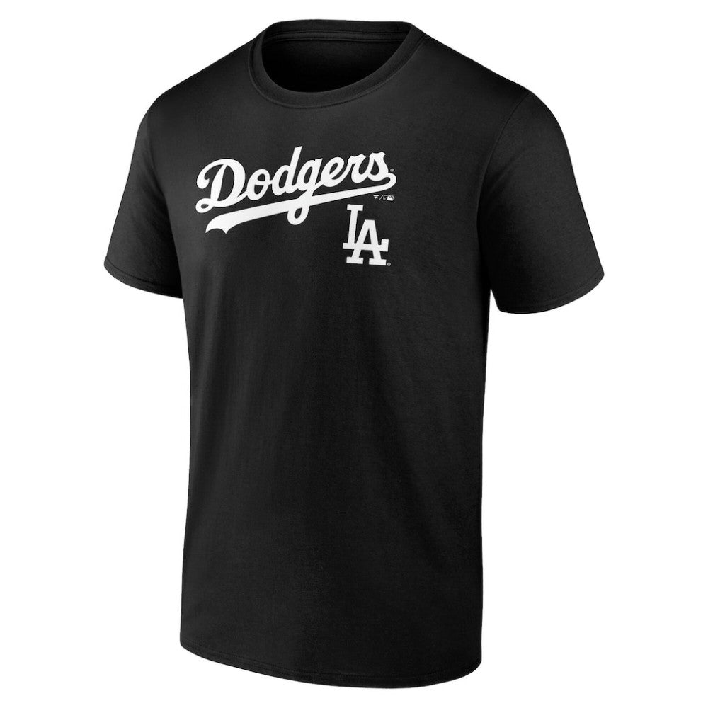 Los Angeles Dodgers Team Lockup T-Shirt - Black - MLB Sale