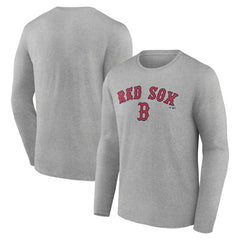 Boston Red Sox Team Lockup Long Sleeve T-Shirt - Gray - MLB Online