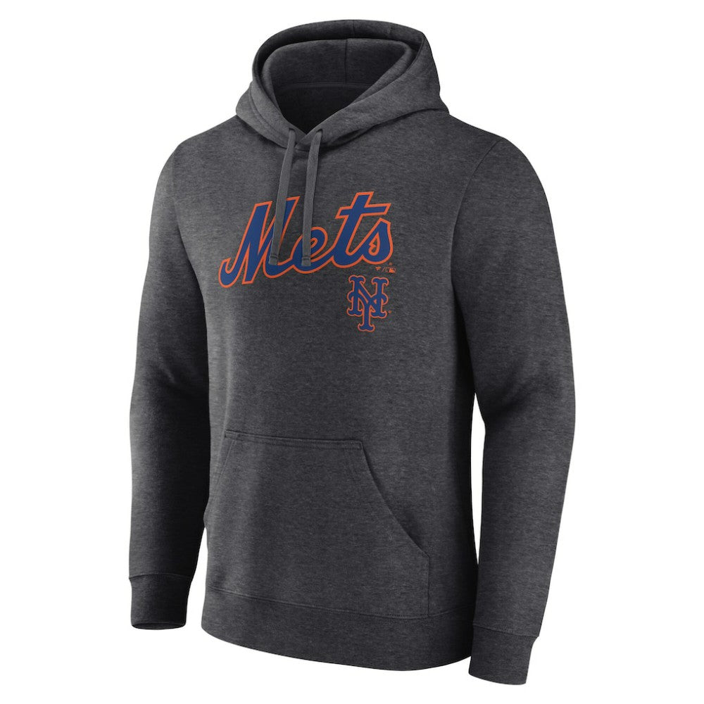 New York Mets Team Lockup Hoodie - Charcoal - MLB Discount