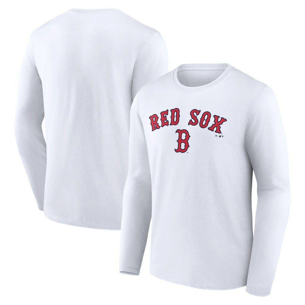 Boston Red Sox Team Lockup Long Sleeve T-Shirt - White - MLB Online