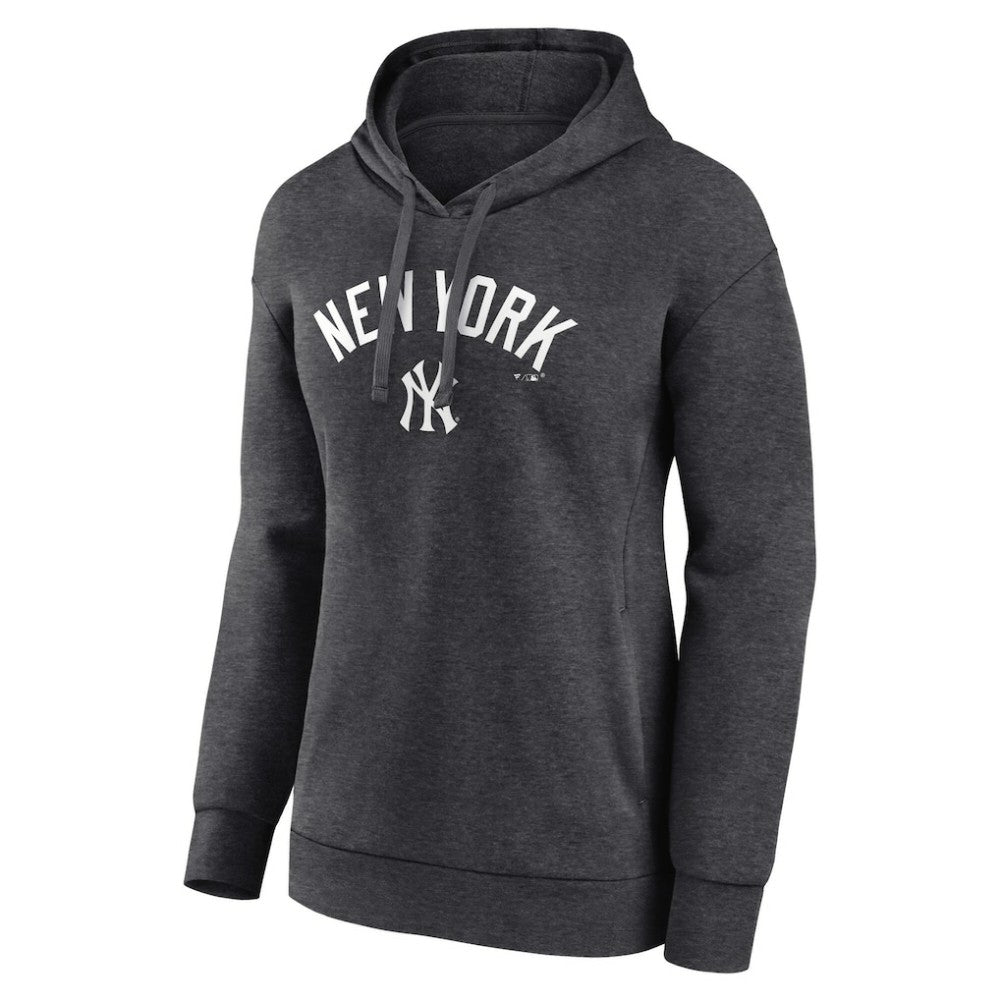 New York Yankees Women's Team Lockup Hoodie - Charcoal - MLB Lifestyle