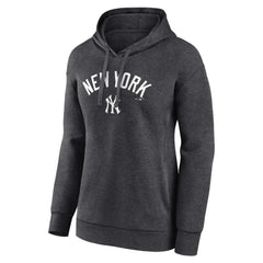 New York Yankees Women's Team Lockup Hoodie - Charcoal - MLB Lifestyle