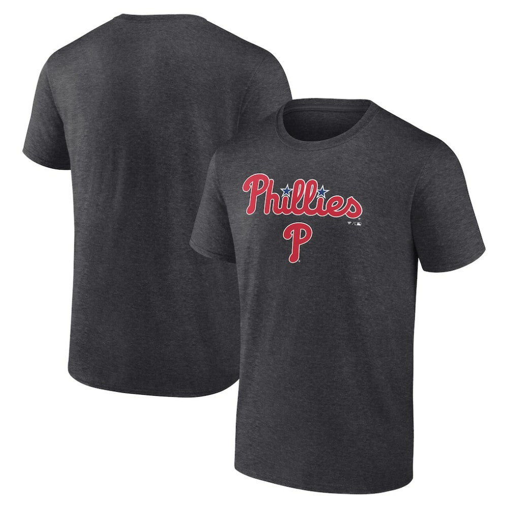 Philadelphia Phillies Team Lockup T-Shirt - Charcoal - MLB Discount