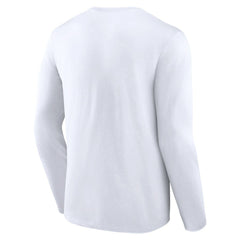 Chicago Cubs Team Lockup Long Sleeve T-Shirt - White - MLB Discount