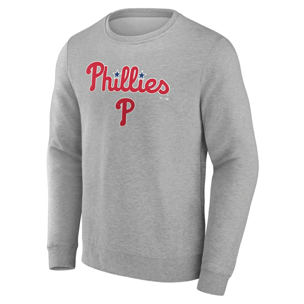 Philadelphia Phillies Team Lockup Sweatshirt - Gray - MLB Discount