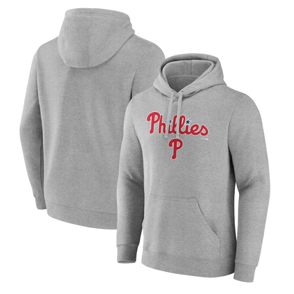 Philadelphia Phillies Team Lockup Hoodie - Gray - MLB on Sale