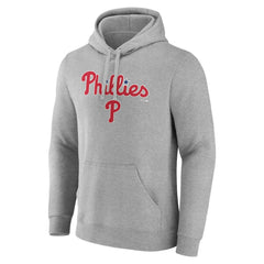 Philadelphia Phillies Team Lockup Hoodie - Gray - MLB on Sale