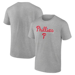 Philadelphia Phillies Team Lockup T-Shirt - Heather Gray - MLB Discount