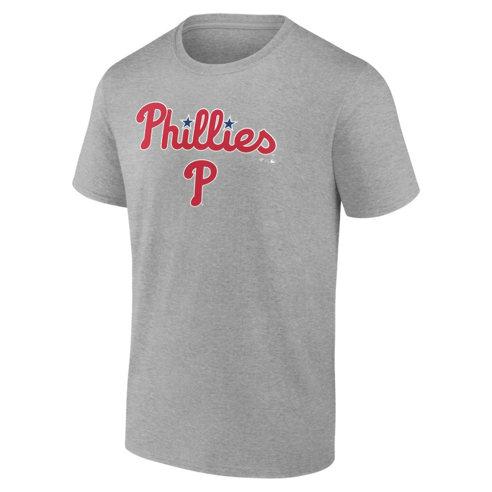 Philadelphia Phillies Team Lockup T-Shirt - Heather Gray - MLB Discount