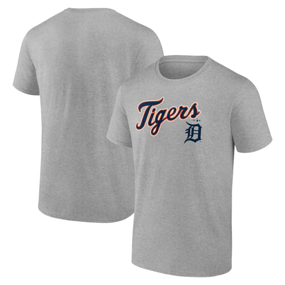 Detroit Tigers Team Lockup T-Shirt - Heather Gray - MLB Sale