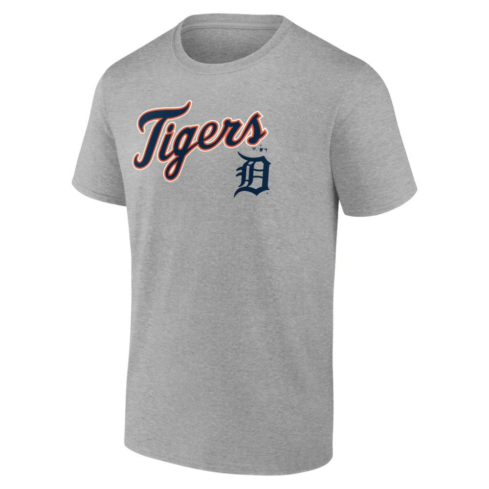 Detroit Tigers Team Lockup T-Shirt - Heather Gray - MLB Sale
