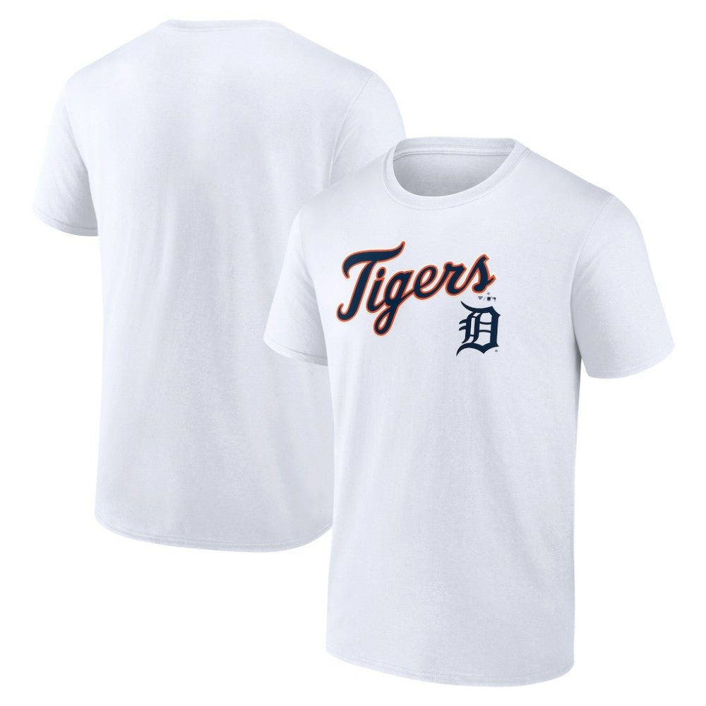Detroit Tigers Team Lockup T-Shirt - White - MLB Lifestyle