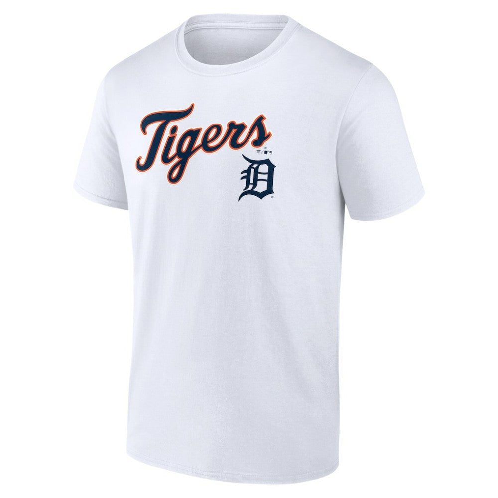 Detroit Tigers Team Lockup T-Shirt - White - MLB Lifestyle