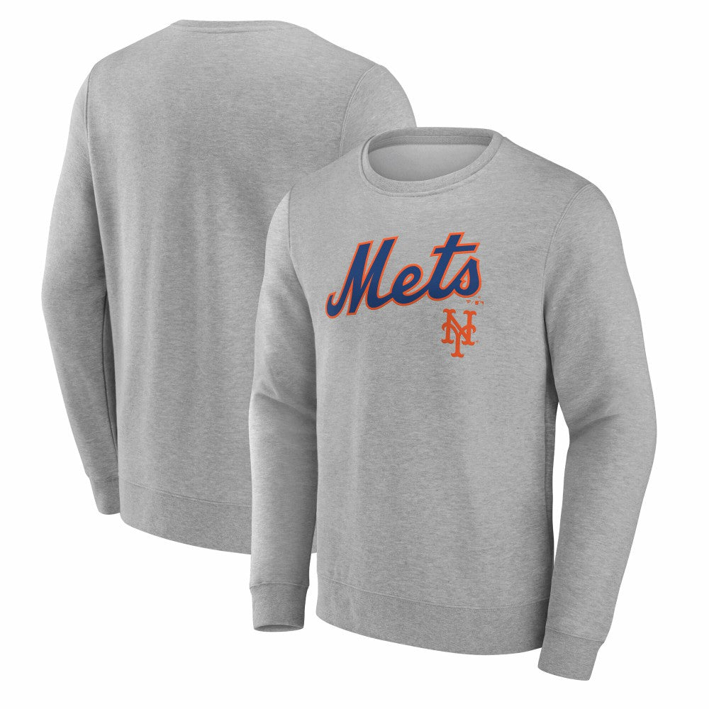 New York Mets Team Lockup Sweatshirt - Gray - MLB Sale
