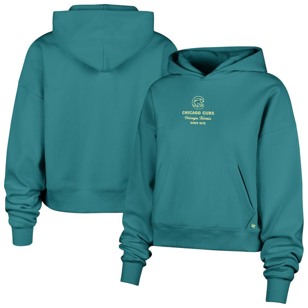 Chicago Cubs '47 Women's Contemporary Basics Anderson Foundation Hoodie - Teal - 47 brand Online