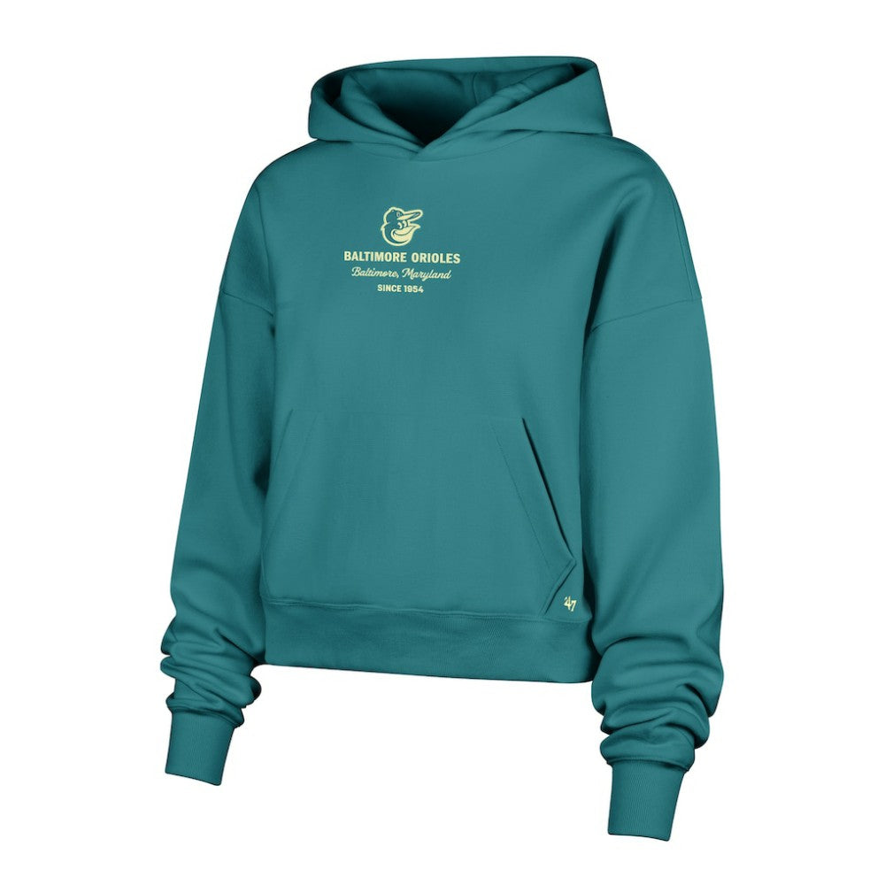 Baltimore Orioles '47 Women's Contemporary Basics Anderson Foundation Hoodie - Teal - 47 brand Online