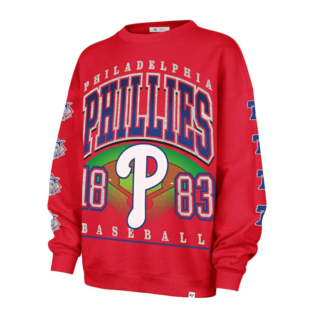 Philadelphia Phillies '47 Women's Trendy Team Go Big Oversized Sweatshirt - Red - 47 brand Sale