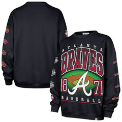 Atlanta Braves '47 Women's Trendy Team Go Big Oversized Sweatshirt - Navy - 47 brand on Sale