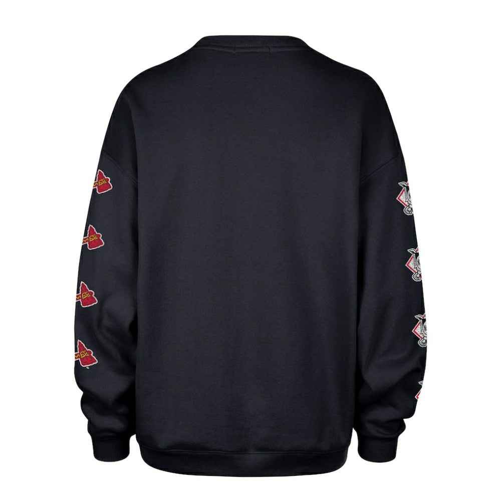 Atlanta Braves '47 Women's Trendy Team Go Big Oversized Sweatshirt - Navy - 47 brand on Sale
