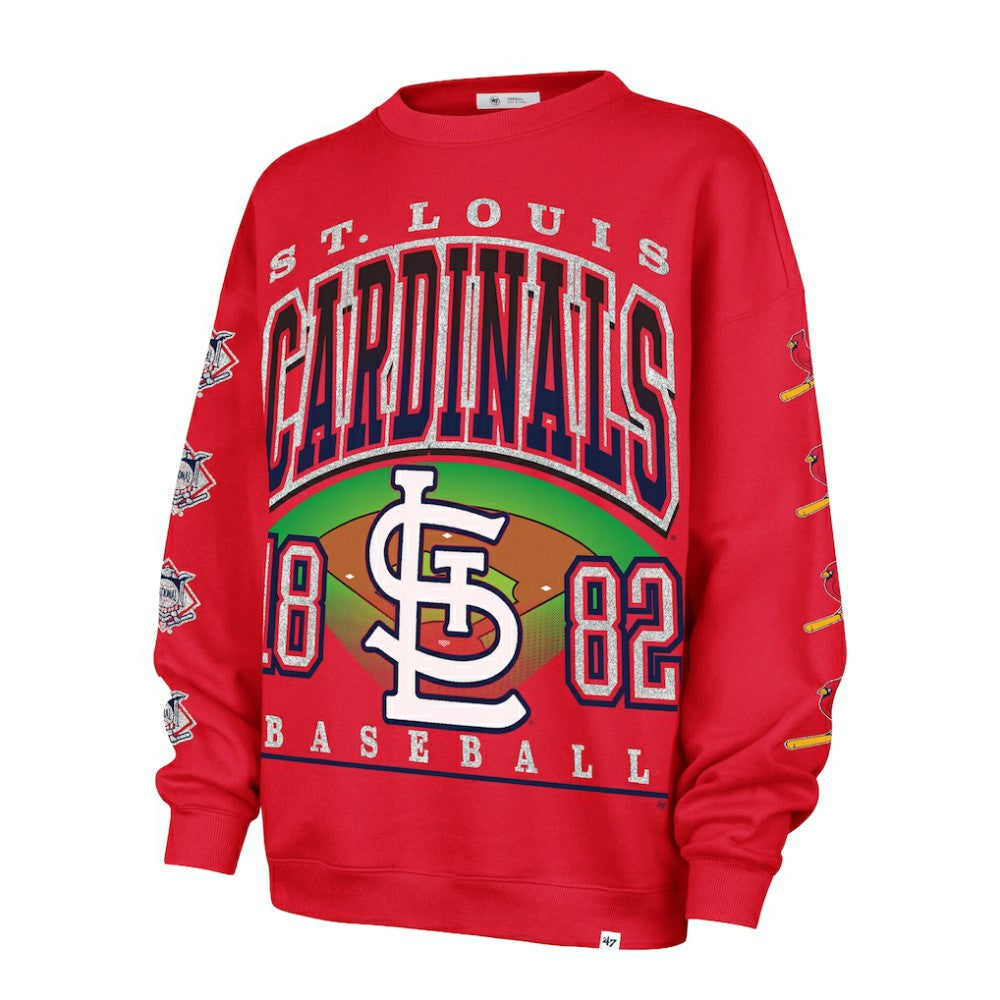 St. Louis Cardinals '47 Women's Trendy Team Go Big Oversized Sweatshirt - Red - 47 brand Discount