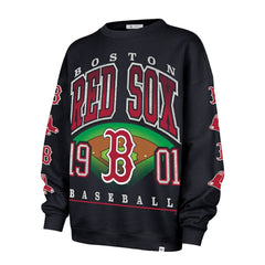 Boston Red Sox '47 Women's Trendy Team Go Big Oversized Sweatshirt - Black - 47 brand on Sale