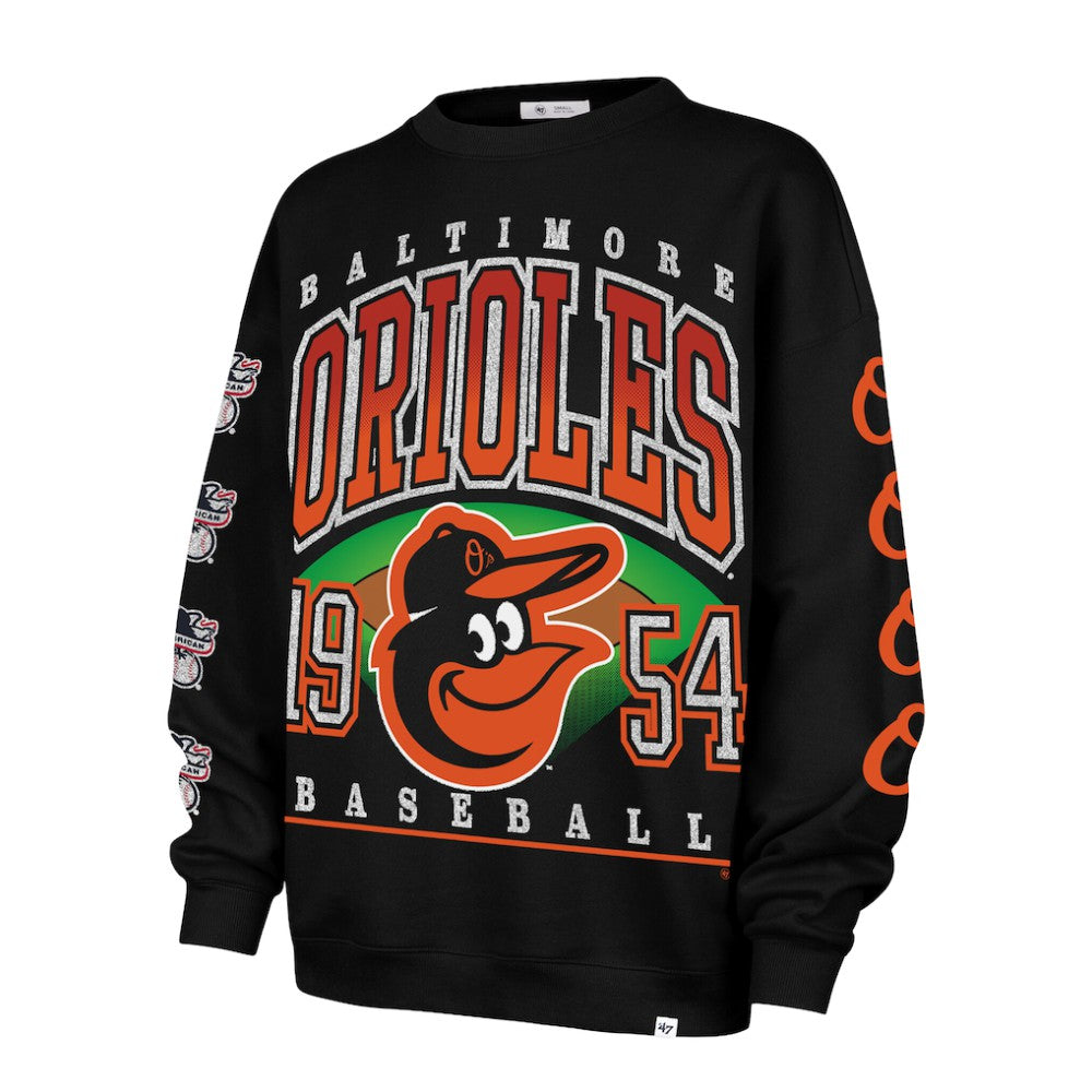 Baltimore Orioles '47 Women's Trendy Team Go Big Oversized Sweatshirt - Black - 47 brand Discount