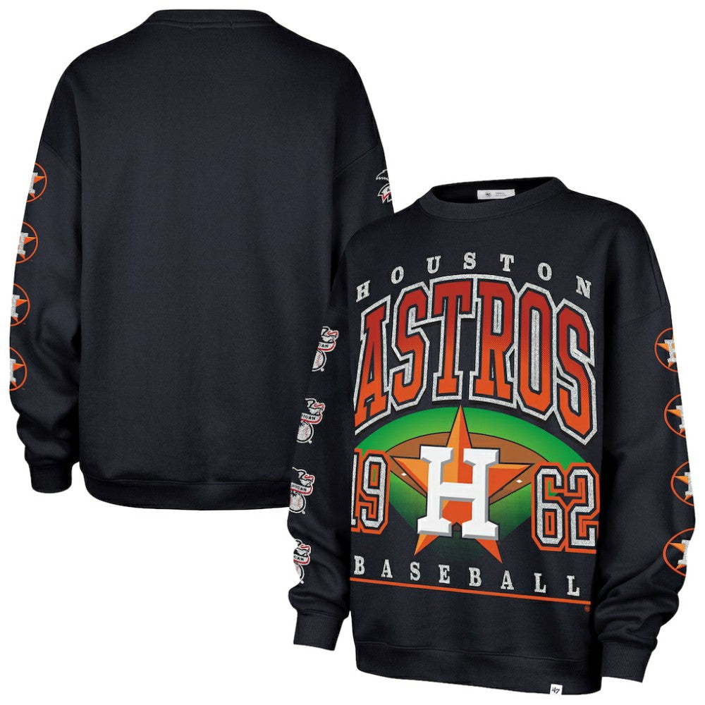 Houston Astros '47 Women's Trendy Team Go Big Oversized Sweatshirt - Navy - 47 brand on Sale
