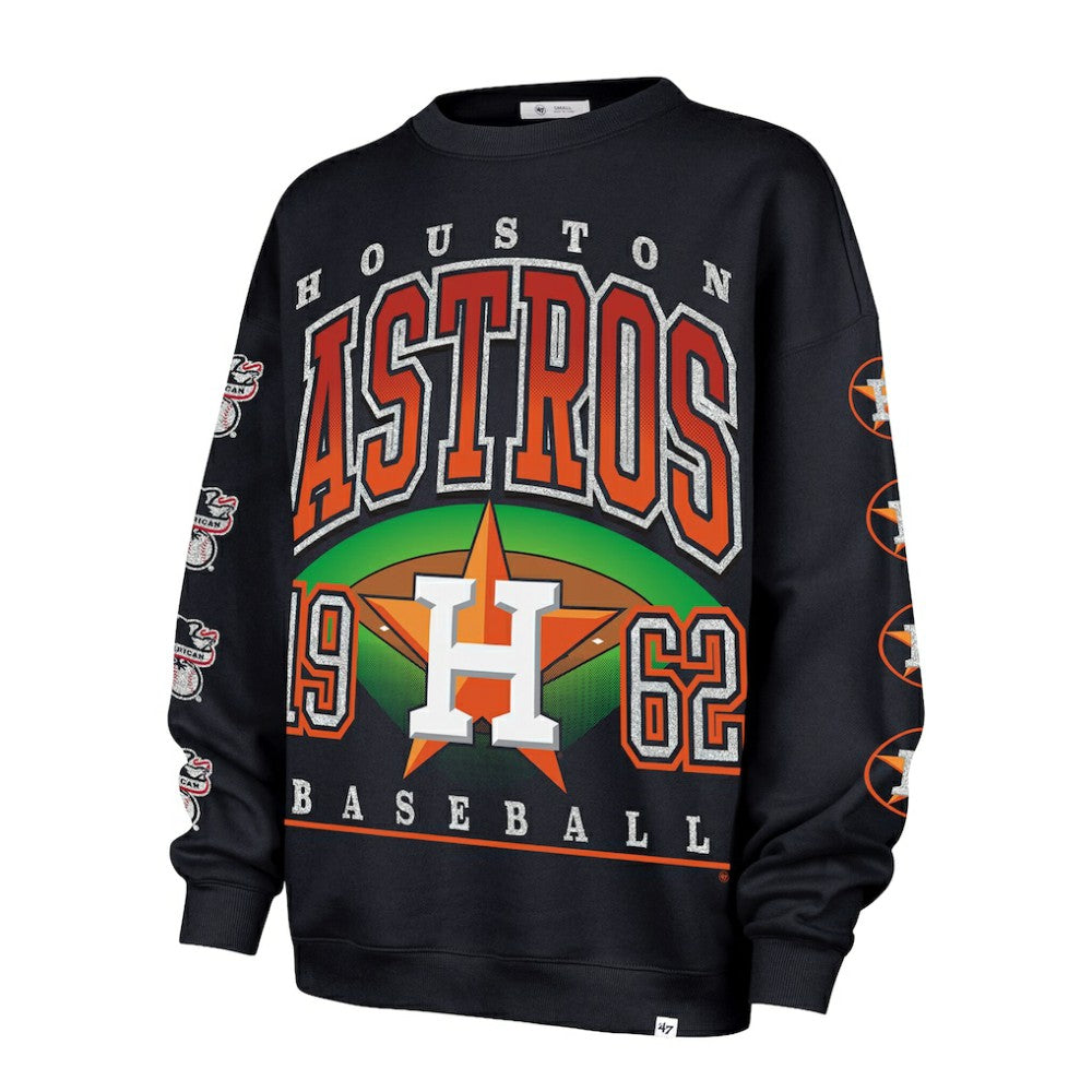 Houston Astros '47 Women's Trendy Team Go Big Oversized Sweatshirt - Navy - 47 brand on Sale
