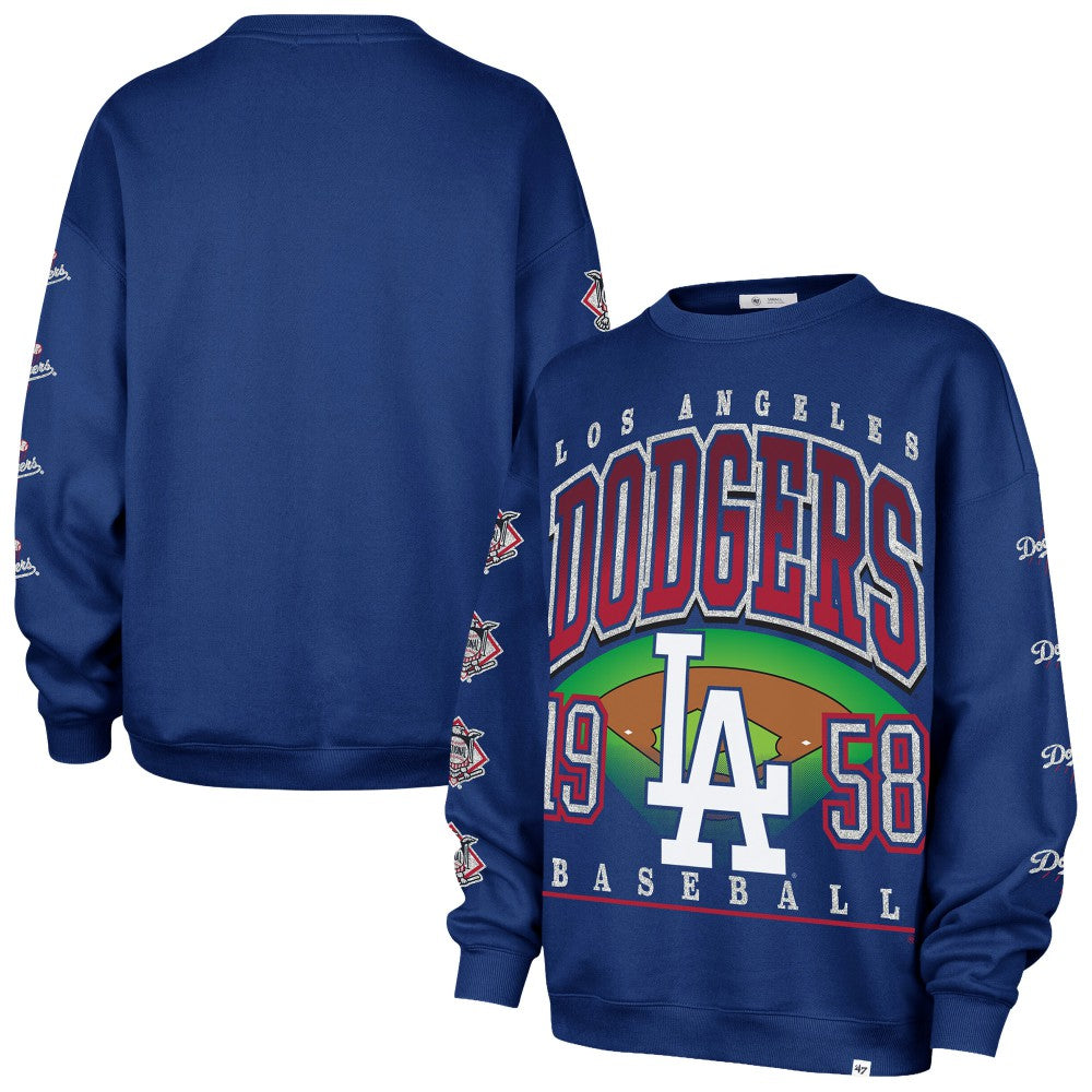 Los Angeles Dodgers '47 Women's Trendy Team Go Big Oversized Sweatshirt - Royal - 47 brand Online