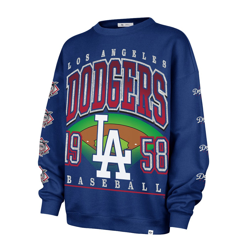 Los Angeles Dodgers '47 Women's Trendy Team Go Big Oversized Sweatshirt - Royal - 47 brand Online