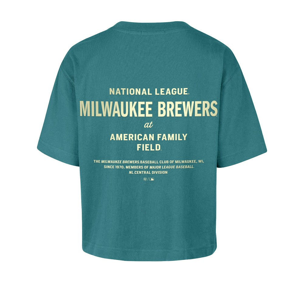Milwaukee Brewers '47 Women's Contemporary Basics Leon City T-Shirt - Teal - 47 brand Lifestyle