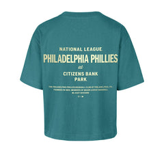 Philadelphia Phillies '47 Women's Contemporary Basics Leon City T-Shirt - Teal - 47 brand Online