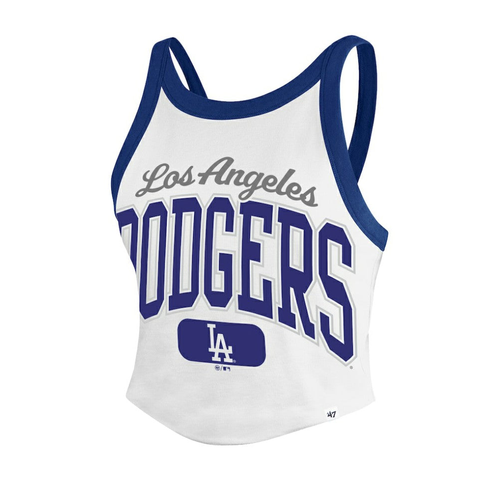 Los Angeles Dodgers '47 Women's Trendy Team Rally Sporty Cropped Racerback Tank Top - White - 47 brand on Sale