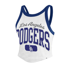 Los Angeles Dodgers '47 Women's Trendy Team Rally Sporty Cropped Racerback Tank Top - White - 47 brand on Sale