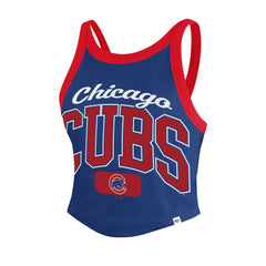 Chicago Cubs '47 Women's Trendy Team Rally Sporty Cropped Racerback Tank Top - Royal - 47 brand Lifestyle