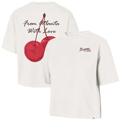 Atlanta Braves '47 Women's Love Letter Reed City T-Shirt - Cream - 47 brand Discount