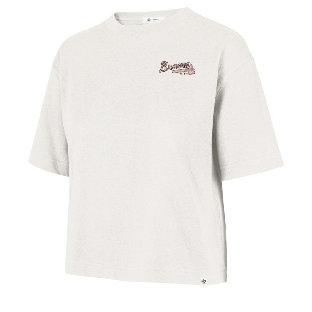 Atlanta Braves '47 Women's Love Letter Reed City T-Shirt - Cream - 47 brand Discount